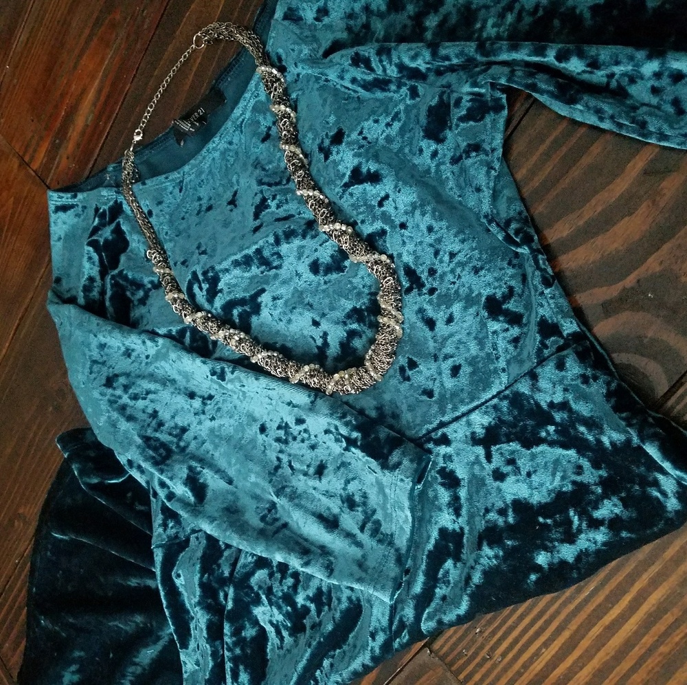 Crushed Velvet Skater Dress