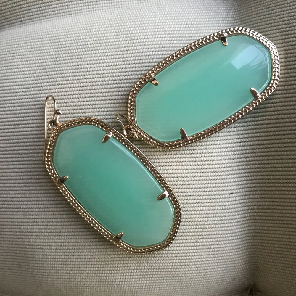 Chalcedony/gold Kendra Scott earrings