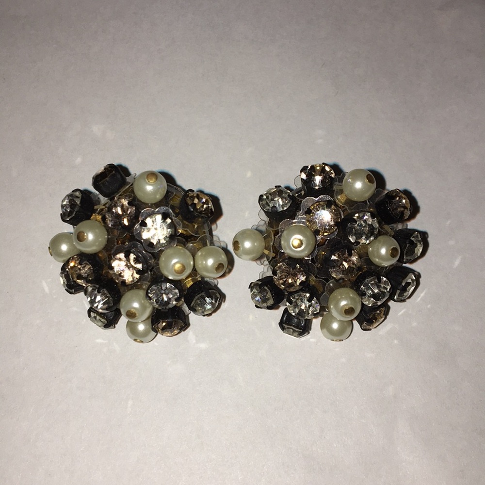 J.Crew Pearl & Crystal Cluster Earring
