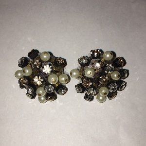 J.Crew Pearl & Crystal Cluster Earring