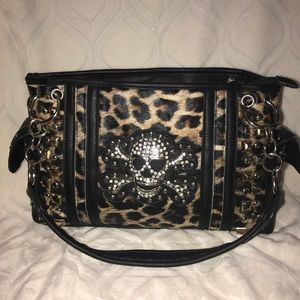 Leopard/skull concealed carry purse