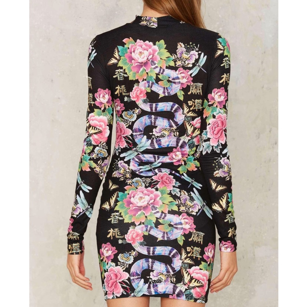 M-131 the scales mock neck mini dress - Picture 3 of 5