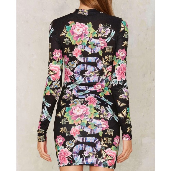 M-131 the scales mock neck mini dress - Picture 3 of 5