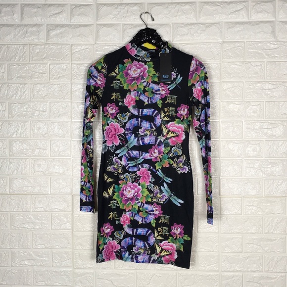 M-131 the scales mock neck mini dress - Picture 5 of 5