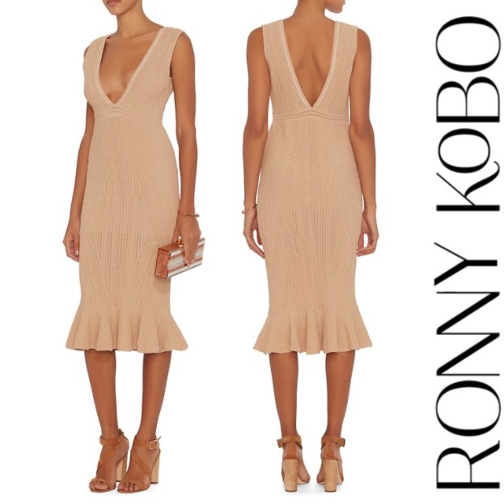 Ronny Kobo Exclusive Sienna Pointelle V Neck Dress - Picture 2 of 4