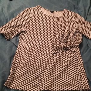 Ann Taylor Short Sleeve Side Tie Blouse