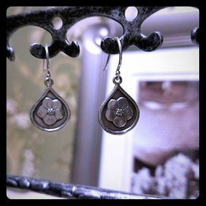 Retired Silpada Sterling Silver Poppy Earrings