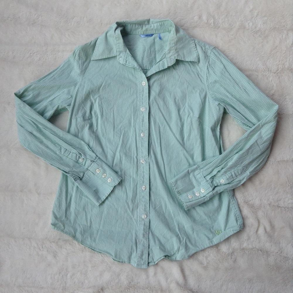 4 for $20 Green Striped Button Down Shirt