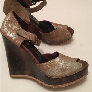 Lisa Jackal silver distressed wedge