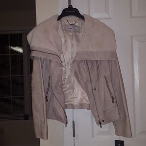 Wilson's Leather Black River White Fur jacket M