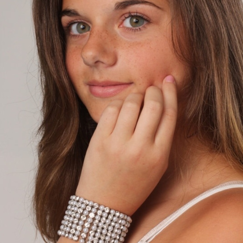 Rhinestone and Pearl Bracelet