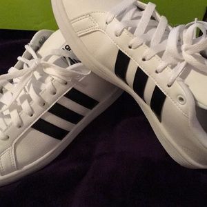 Women’s White/Black Addidas neo shoes