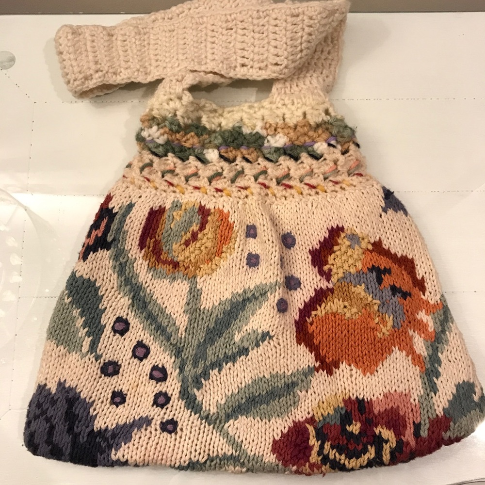 Vintage Knit Cross-body Clutch or Shoulder Bag