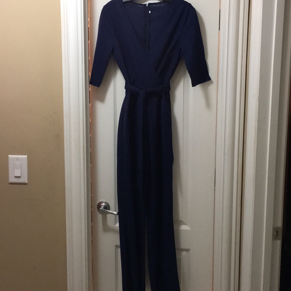 Belted navy jumpsuit! Final price drop!