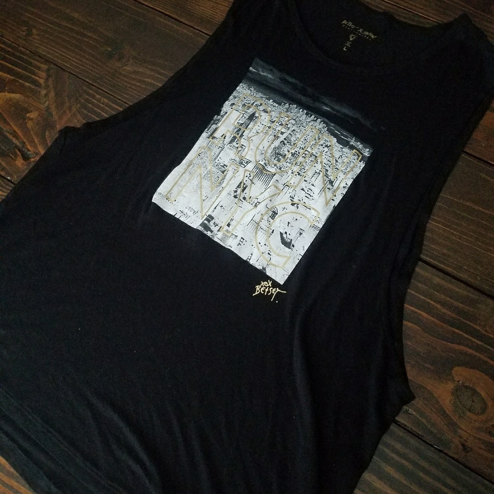 Black Graphic Print Tank