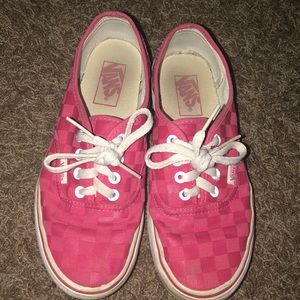 Pink checker vans! Size 7.5