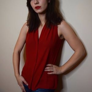 Banana Republic Red Sleeveless Blouse