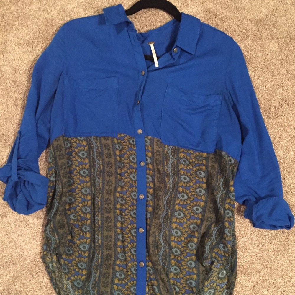 Free people blue button down