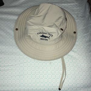 Tan Panama Jack floppy hat w/ string!