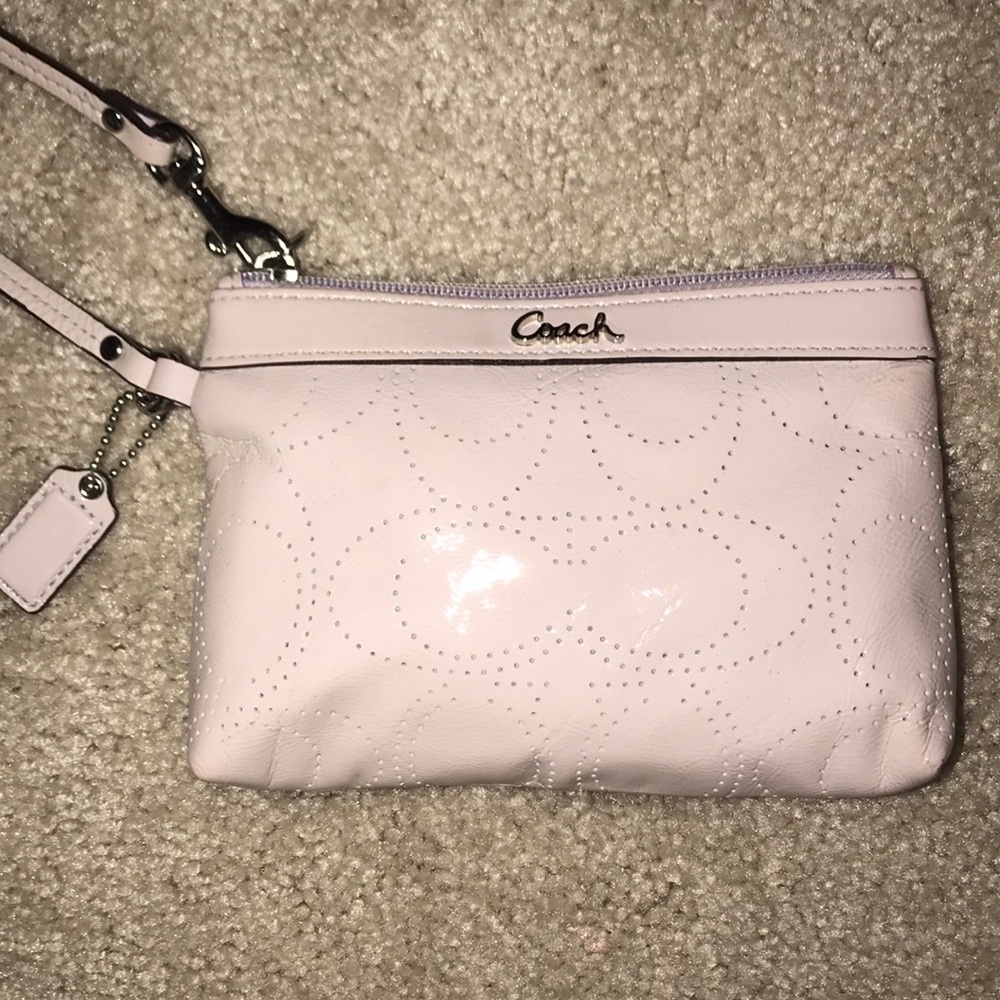 Purple Leather Coach Wristlet