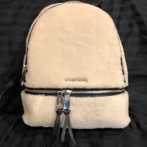 Michael kors white fur back pack