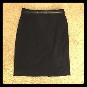 LAST CALL! H&M 6/8 Black Belted Lined Pencil Skirt