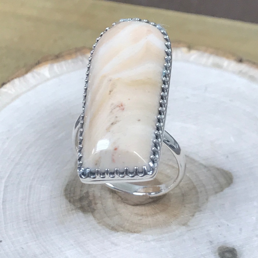 Caramel jasper ring sedentary stone rings
