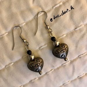 Vintage Western Heart Drop Earrings