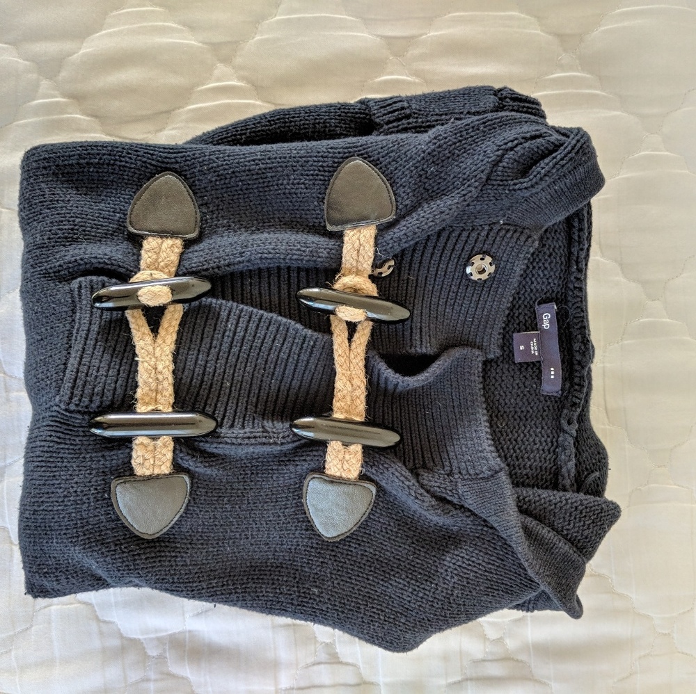 Gap Navy Hooded Cableknit Sweater