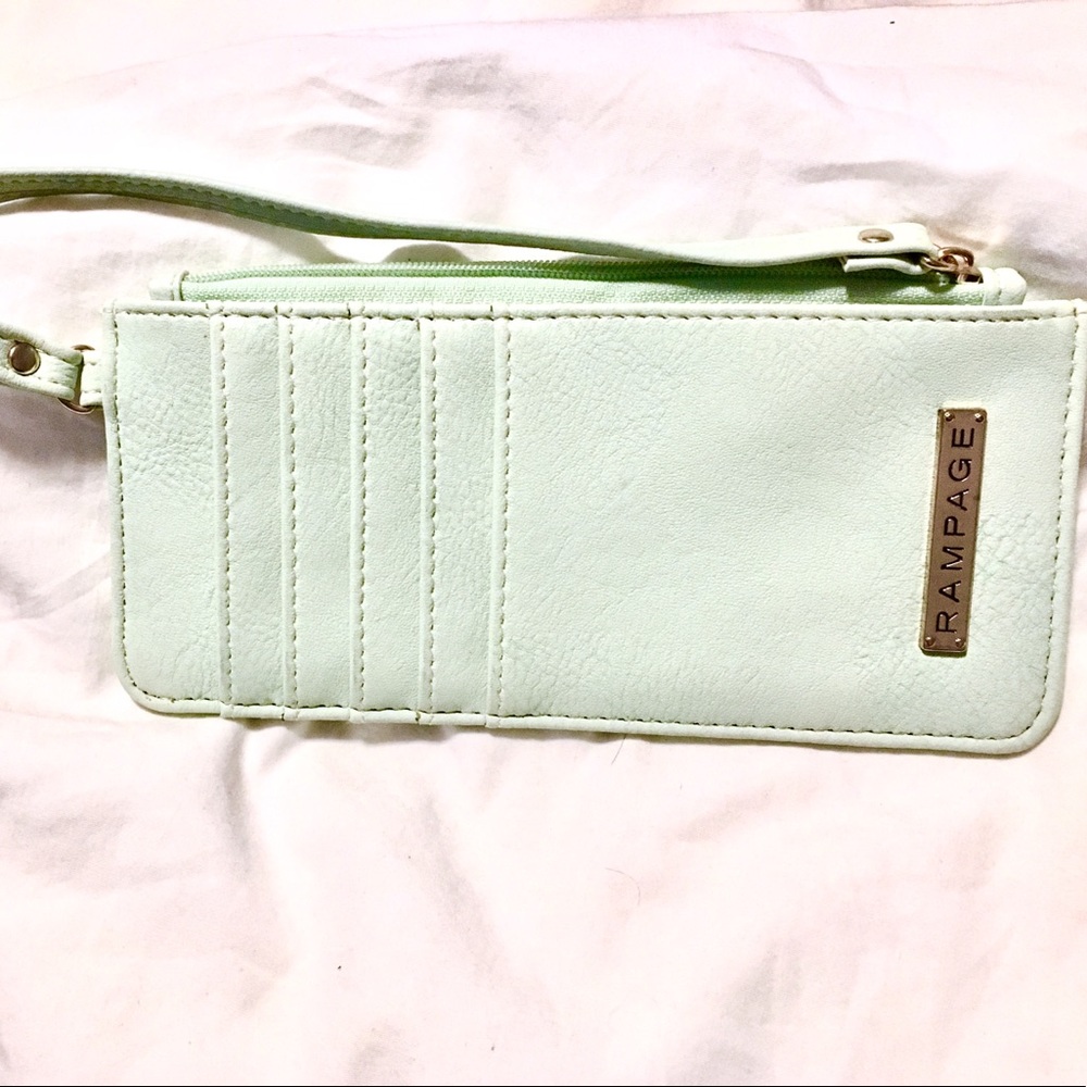 NWOT Mint green wristlet wallet Rampage
