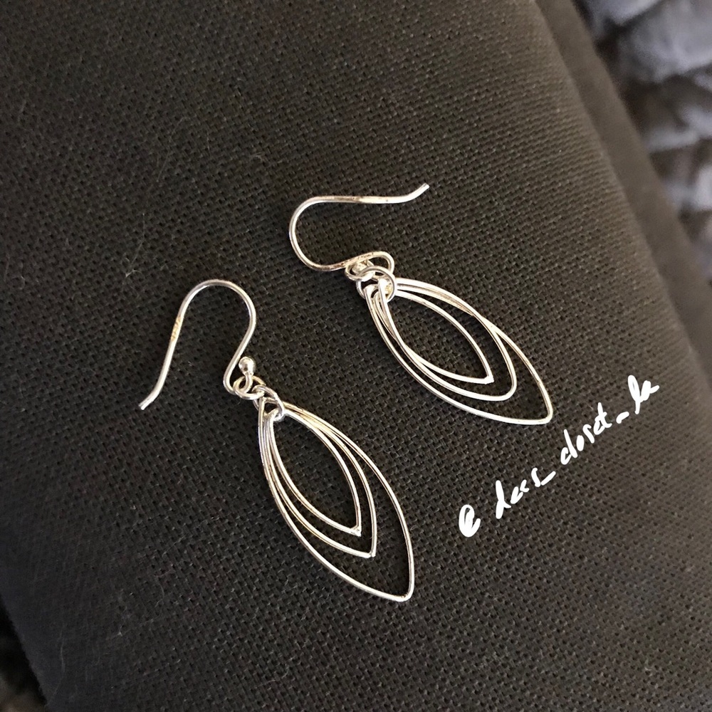 Sterling Silver Geometric Drop Earrings