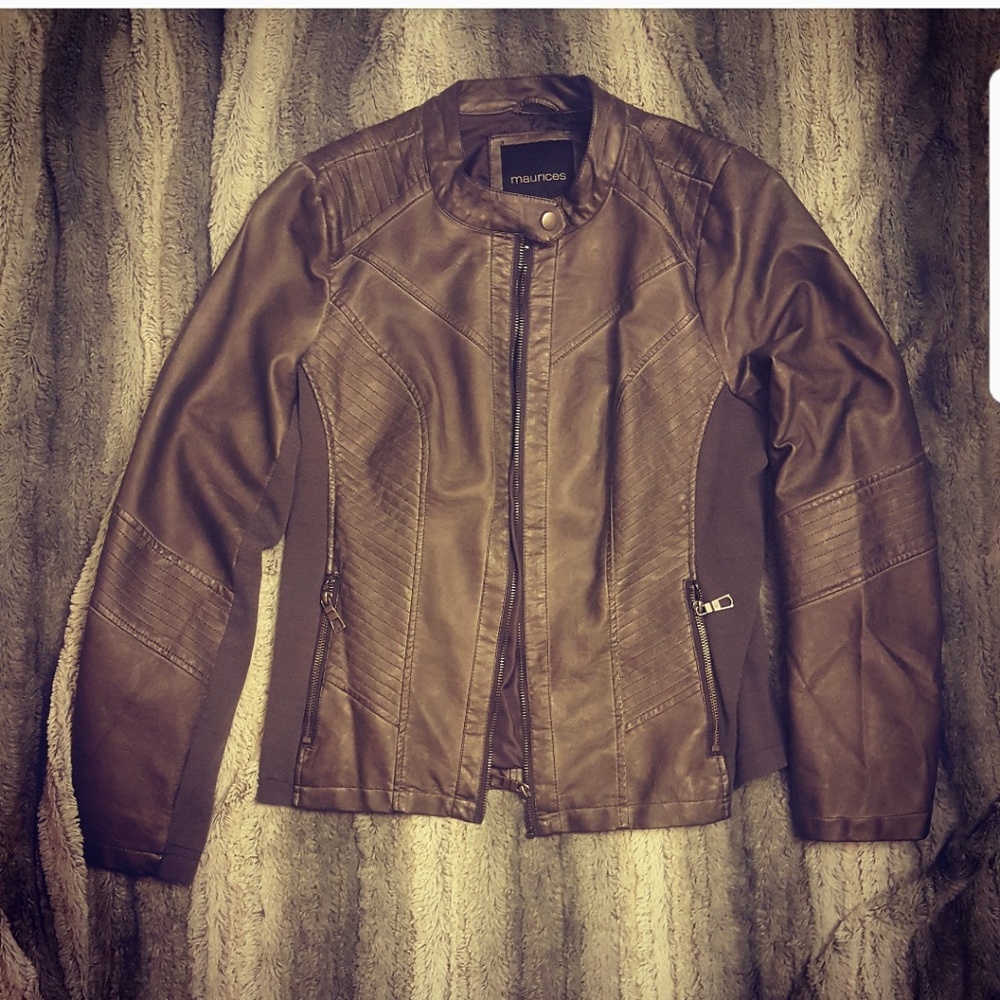 Maurices leather zip up jacket