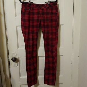 Red&Black Plaid Jeans
