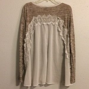 Lace back plus size sweater