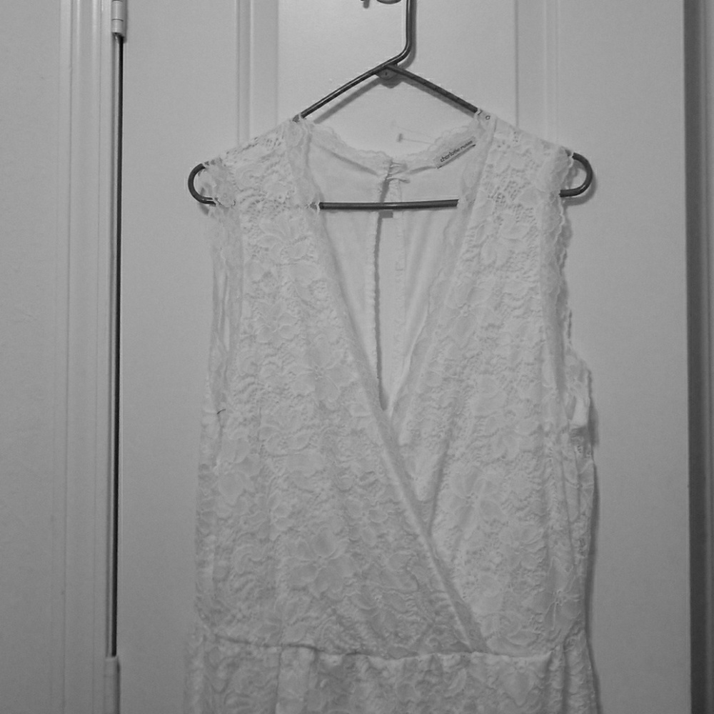 Sleeveless White Lace Bodysuit