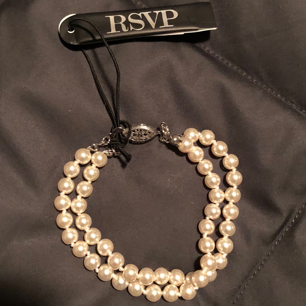 NWT. Double strand faux pearl bracelet.