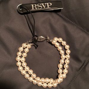 NWT. Double strand faux pearl bracelet.