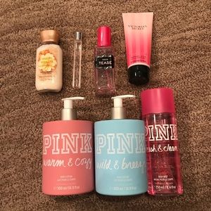 PINK,VS, bath&body works, and Versace fragrances