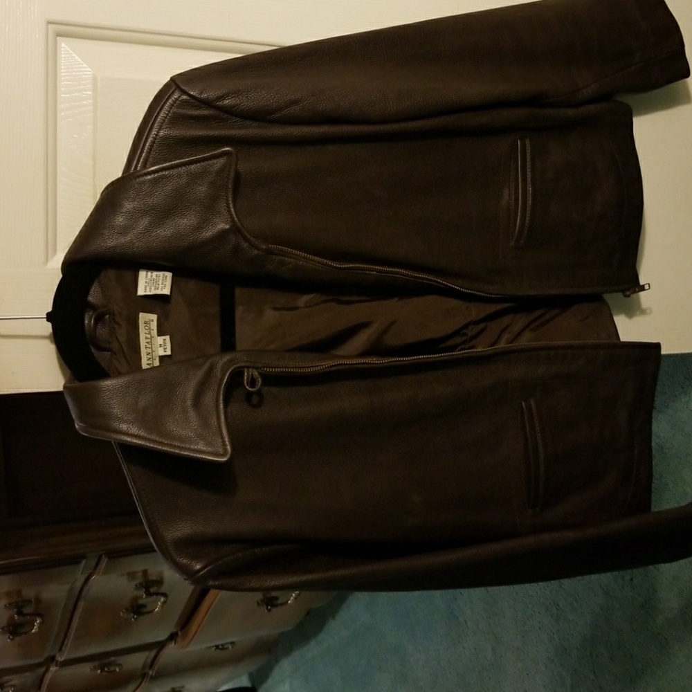 Ann Taylor Leather bomber jacket