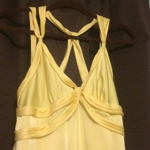 Yellow Satin BCBG MaxAzria Dress Size 8