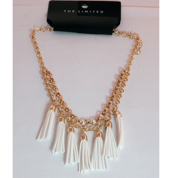 NWT Gold chain W 7 white handing tassels LTDN22 - Picture 6 of 6