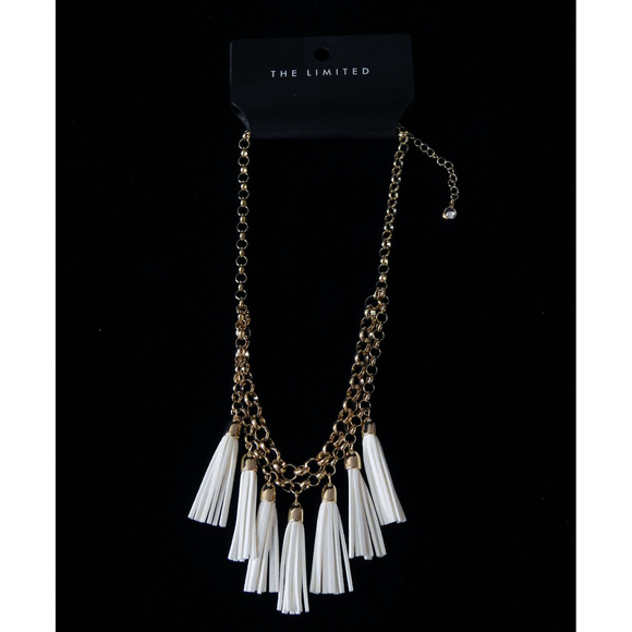 The Limited Jewelry - NWT Gold chain W 7 white handing tassels LTDN22