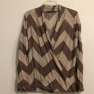 Maurice's wrap sweater chevron print