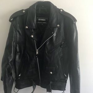 Genuine men’s leather bike jacket