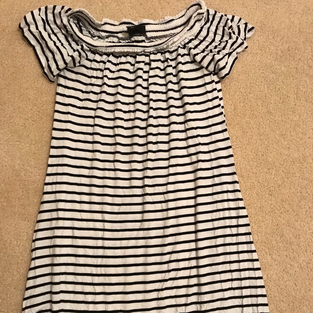 Off Shoulder Striped Dress