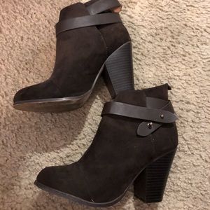 Dark brown suede forever 21 booties