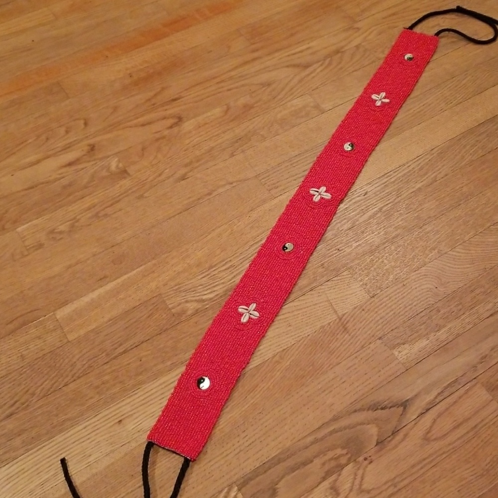 Vintage hand beaded belt