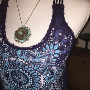🔴 Charlotte Russe Boho Navy Tank-Final Price Drop