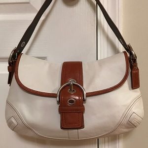 Coach white and brown leather soho shoulder bag
