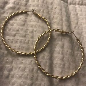 Gold tone hoop earrings